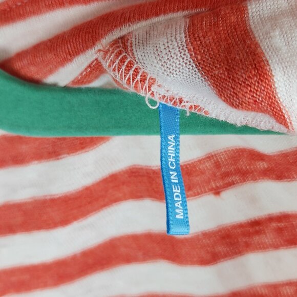 J. McLaughlin Brynn Linen Button Up Shirt in Stripe sz S Flawed - Picture 9 of 11